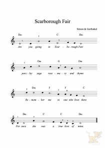 Bladmuziek/sheet music Scarborough Fair - Simon & Garfunkel